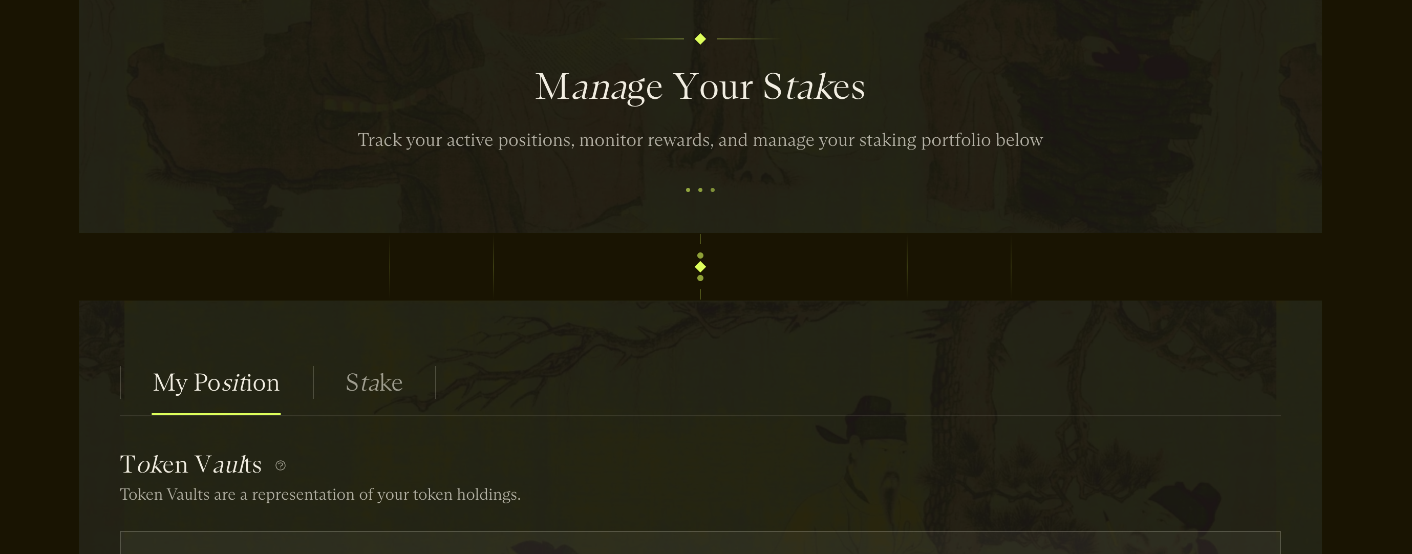 Staking dashboard home